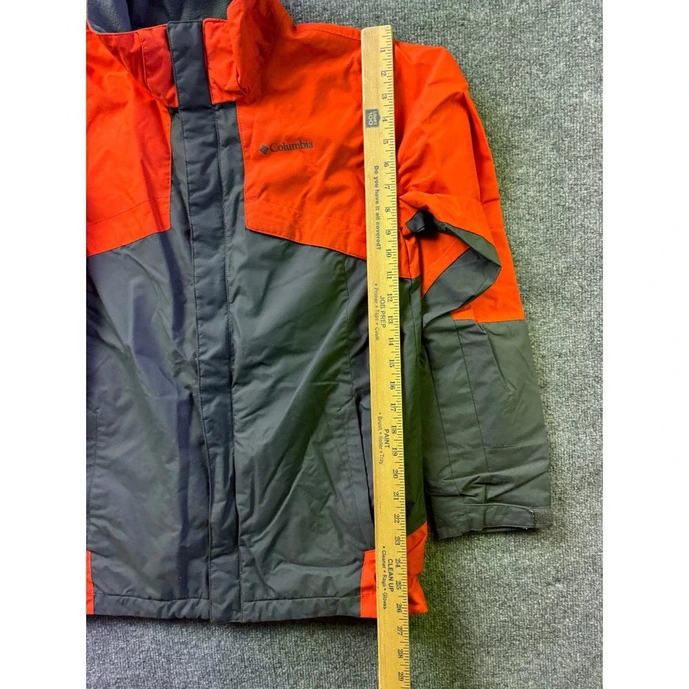 Columbia Interchange Jacket Youth XL Orange Grey Omni-Tech Waterproof Shell